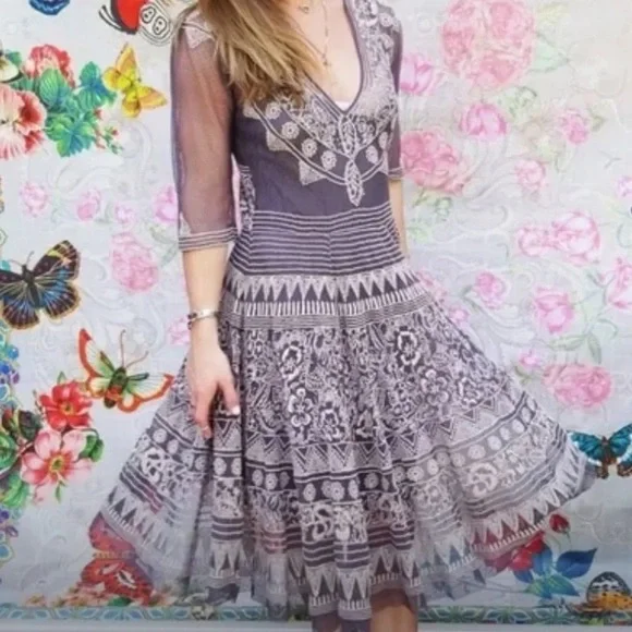 Johnny Was Biya Rubie silk blend Victorian slip dress NWT - Picture 1 of 16